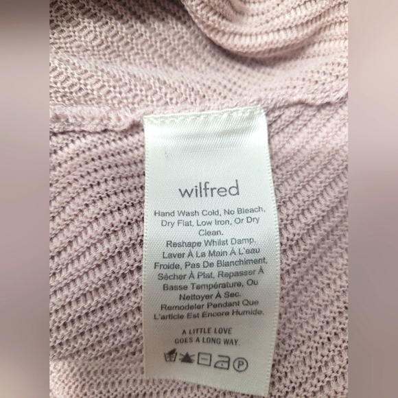 Aritzia Wilfred Coline Linen DolmanSleeve Ribbed Sweater In Dusty Pink, XXS - Picture 4 of 7